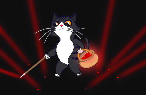 Cartoon: Cat vs Laser pointer... (medium) by berk-olgun tagged cat,vs,laser,pointer