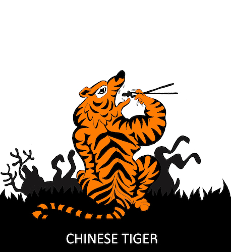 Cartoon: Chinese Tiger... (medium) by berk-olgun tagged tiger