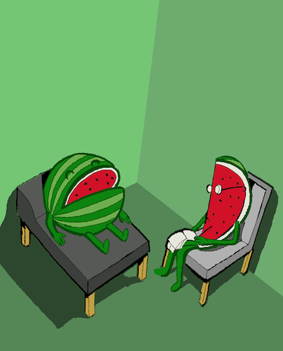 Cartoon: Desperate Watermelon... (medium) by berk-olgun tagged desperate,watermelon