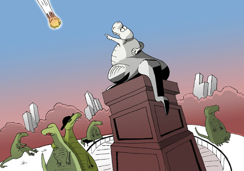 Cartoon: Dinosaurs... (medium) by berk-olgun tagged dinosaurs