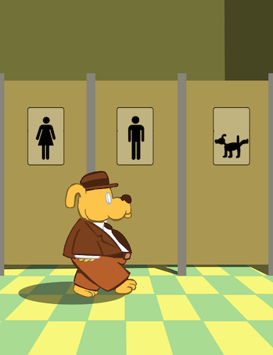 Cartoon: Dog WC ... (medium) by berk-olgun tagged dog,wc