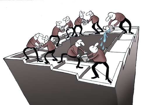 Cartoon: Eschers Joke.. (medium) by berk-olgun tagged eschers,joke