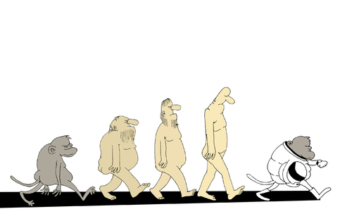 Cartoon: Evolution... (medium) by berk-olgun tagged evolution