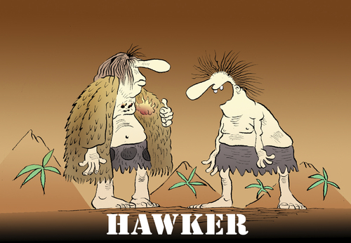 Cartoon: HAWKER... (medium) by berk-olgun tagged hawker