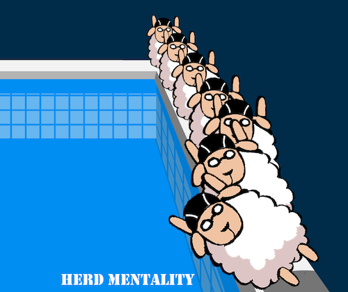 Cartoon: Herd Mentality... (medium) by berk-olgun tagged herd,mentality