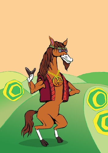 Cartoon: Hippie Horse... (medium) by berk-olgun tagged hippie,horse
