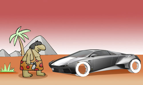 Cartoon: Invention of the wheel.. (medium) by berk-olgun tagged the,of,invention,wheel