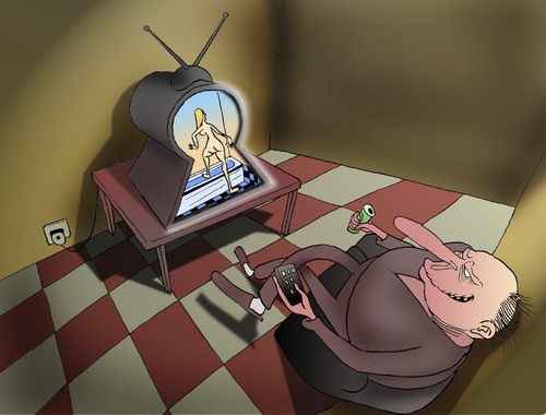 Cartoon: Keyhole Tv... (medium) by berk-olgun tagged keyhole,tv