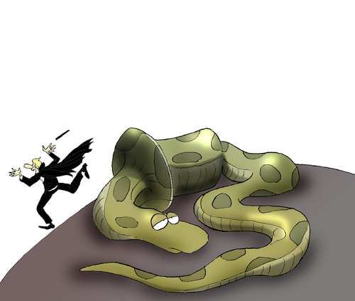 Cartoon: Magician vs Snake... (medium) by berk-olgun tagged magician,vs,snake