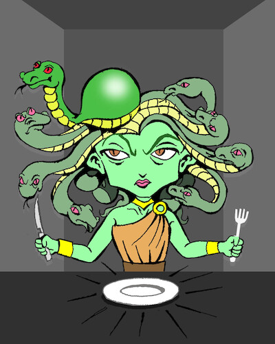 Cartoon: Medusa... (medium) by berk-olgun tagged medusa