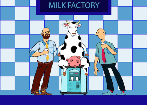 Cartoon: Milk Factory... (medium) by berk-olgun tagged milk,factory