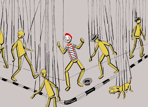 Cartoon: Mime Puppet... (medium) by berk-olgun tagged mime,puppet