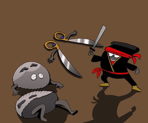 Cartoon: Ninja Paper... (medium) by berk-olgun tagged ninja,paper