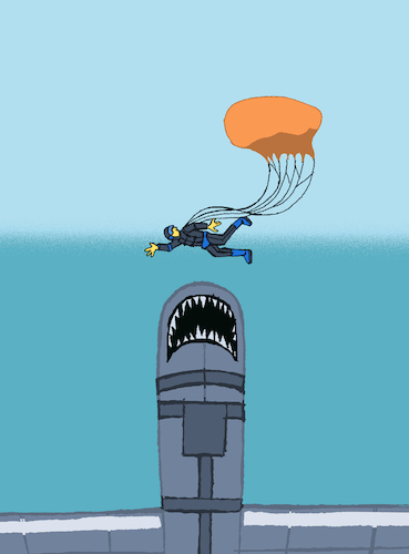 Cartoon: Parachute ... (medium) by berk-olgun tagged parachute
