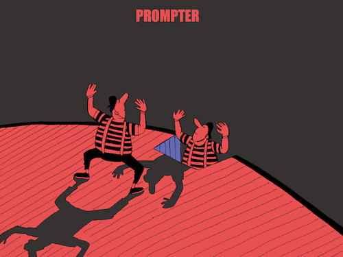 Cartoon: Prompter... (medium) by berk-olgun tagged prompter