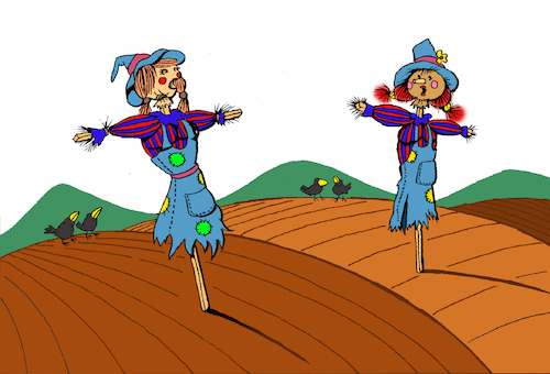 Cartoon: Scarecrows... (medium) by berk-olgun tagged scarecrows