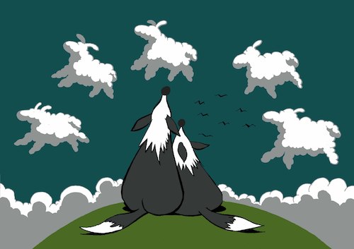 Cartoon: Sheep Clouds... (medium) by berk-olgun tagged sheep,clouds