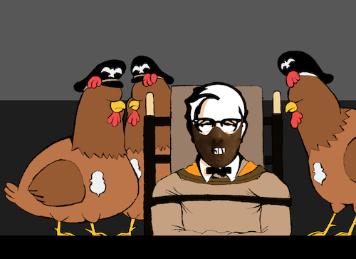 Cartoon: Silence of the Chickens... (medium) by berk-olgun tagged silence,of,the,chickens