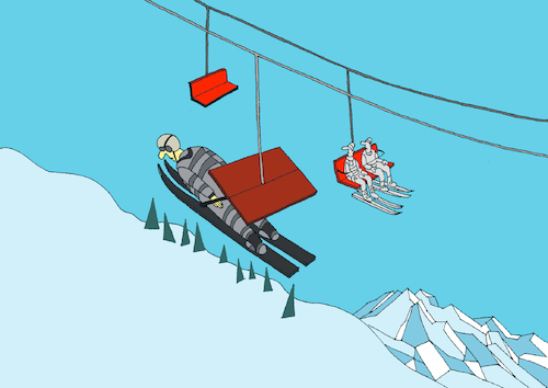 Cartoon: Ski Jumping... (medium) by berk-olgun tagged ski,jumping