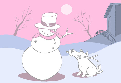 Cartoon: Snowmans Dog (medium) by berk-olgun tagged snowmans,dog