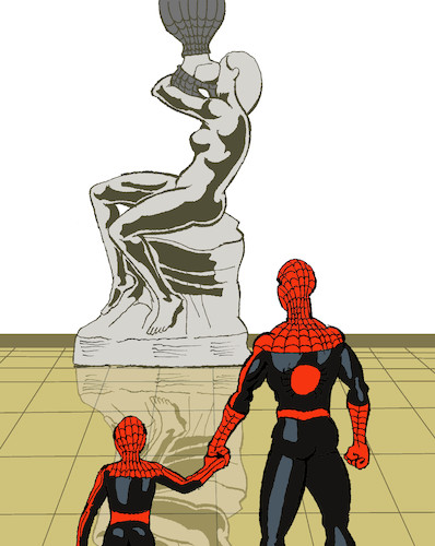 Cartoon: Spider Man Museum... (medium) by berk-olgun tagged spider,man,museum