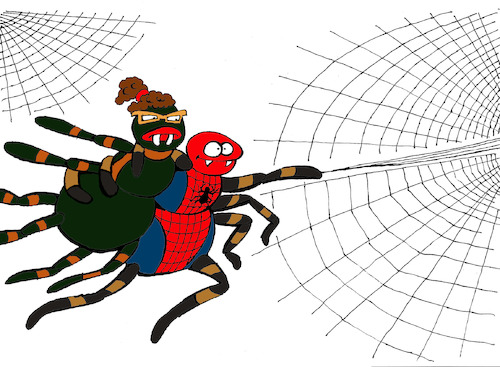Cartoon: Spiderman Fan... (medium) by berk-olgun tagged spiderman,fan