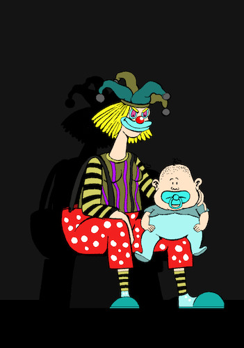 Cartoon: The Clown Nanny... (medium) by berk-olgun tagged pacifierr