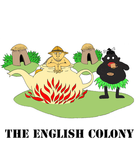 Cartoon: The English Colony... (medium) by berk-olgun tagged the,english,colony