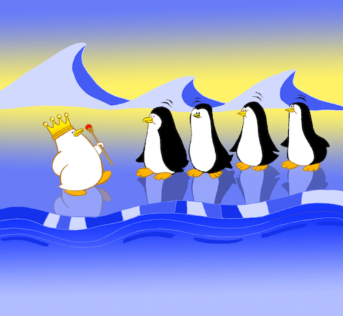 Cartoon: The King Penguin is Naked... (medium) by berk-olgun tagged the,king,penguin,is,naked