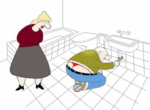 Cartoon: The Plumber.. (medium) by berk-olgun tagged the,plumber