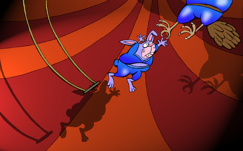 Cartoon: Trapeze... (medium) by berk-olgun tagged trapeze