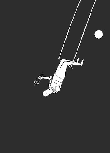 Cartoon: Trapeze... (medium) by berk-olgun tagged trapeze
