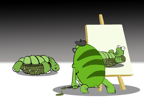 Cartoon: Turtle Painter... (medium) by berk-olgun tagged turtle,painter