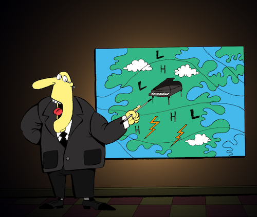 Cartoon: Weather Forecast... (medium) by berk-olgun tagged piano