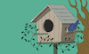 Cartoon: Bird House... (small) by berk-olgun tagged bird,house