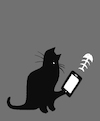 Cartoon: Cat Phone... (small) by berk-olgun tagged cat,phone