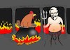 Cartoon: Chicken in Hell... (small) by berk-olgun tagged chicken,in,hell