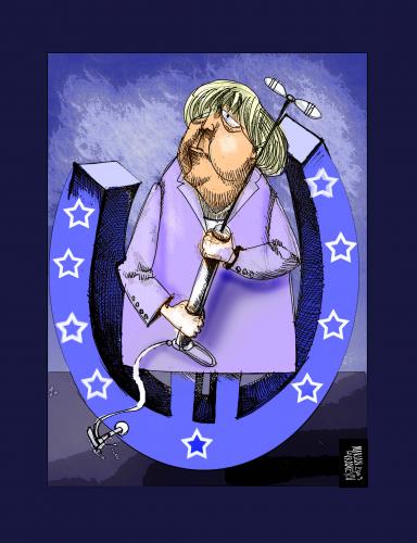 Cartoon: EUROMERKEL (medium) by Marian Avramescu tagged merkel,steinmeier