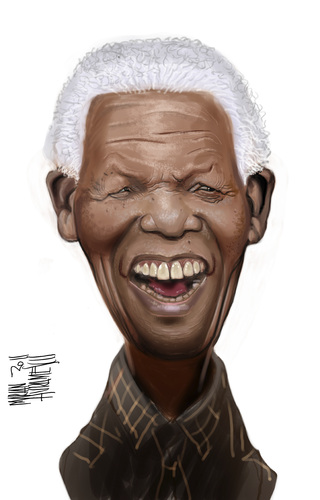 Cartoon: Mandela (medium) by Marian Avramescu tagged mmmmmmmmmmmm