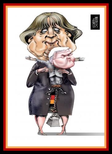 Cartoon: MERKEL STENMEIER (medium) by Marian Avramescu tagged merkel,stenmeier