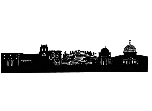 Cartoon: Skyline Jerusalem (medium) by Glenn M Bülow tagged tourismus,reisen,stadt,heilige,jerusalem,israel,travel,city,skyline,monument,sightseeing,sights