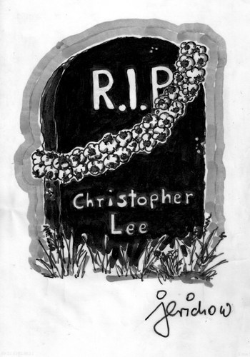 Cartoon: Christopher Lee (medium) by jerichow tagged vampir,dracula,hollywood,blutorgie,rip,vampir,dracula,hollywood,blutorgie,rip