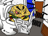 Cartoon: Sunday Morning Buns (small) by m-crackaz tagged burger,toilet