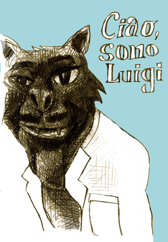 Cartoon: ciao sono luigi (medium) by jenapaul tagged cat,italian,mafia,gangster