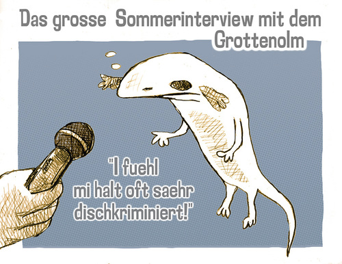 Cartoon: grottenolm (medium) by jenapaul tagged humor,interview,presse,medien,politik