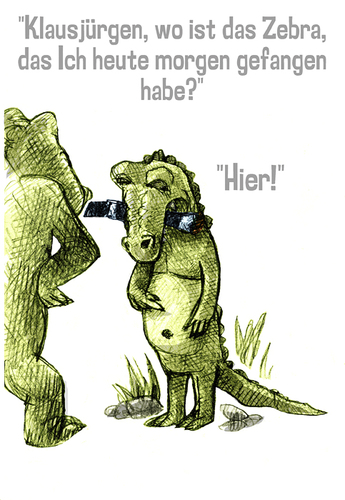 Cartoon: Klausjürgen (medium) by jenapaul tagged menschen,erziehung,humor,kinder,krokodile