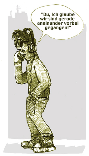 Cartoon: NERD-Treff (medium) by jenapaul tagged nerd,mobile,phone,communication,people