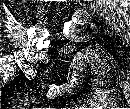 Cartoon: holly graal (medium) by Wiejacki tagged mythology,angel,person,vip