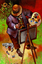 Cartoon: IMPRESSIONIST (small) by Wiejacki tagged painter art painting picture colors brush