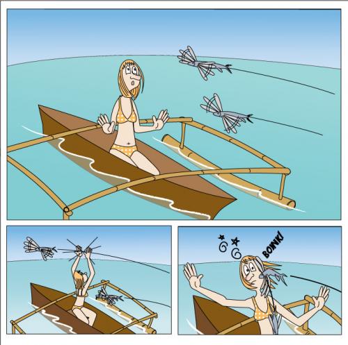 Cartoon: Flying Fish (medium) by red tagged ulli,fish,boat,banka,philippines,fun